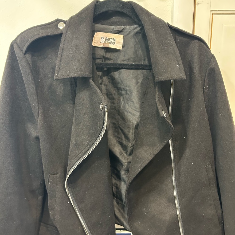 BB Dakota Steve Madden Black Suede Moto Jacket XL